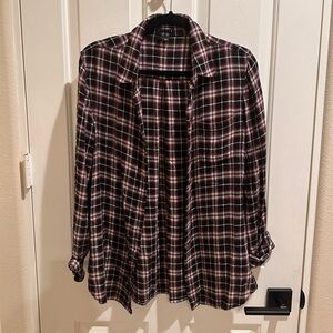 Theory plaid button up shirt